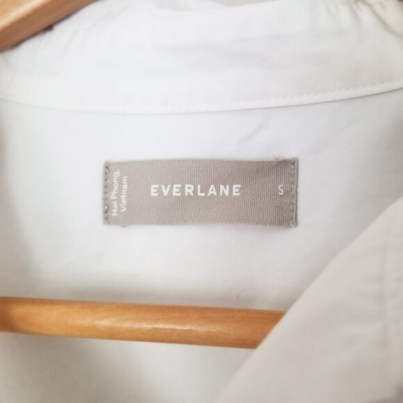 Everlane The Poplin Short-Sleeve Box Shirt Size S White 100%Cotton Relaxed Fit - Picture 10 of 16